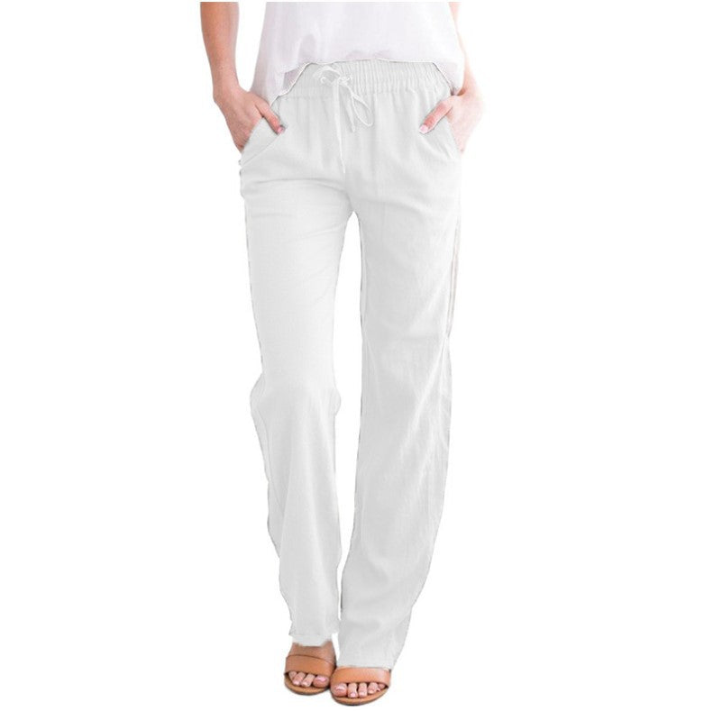 Wide Leg Trousers with Elastic Waistband