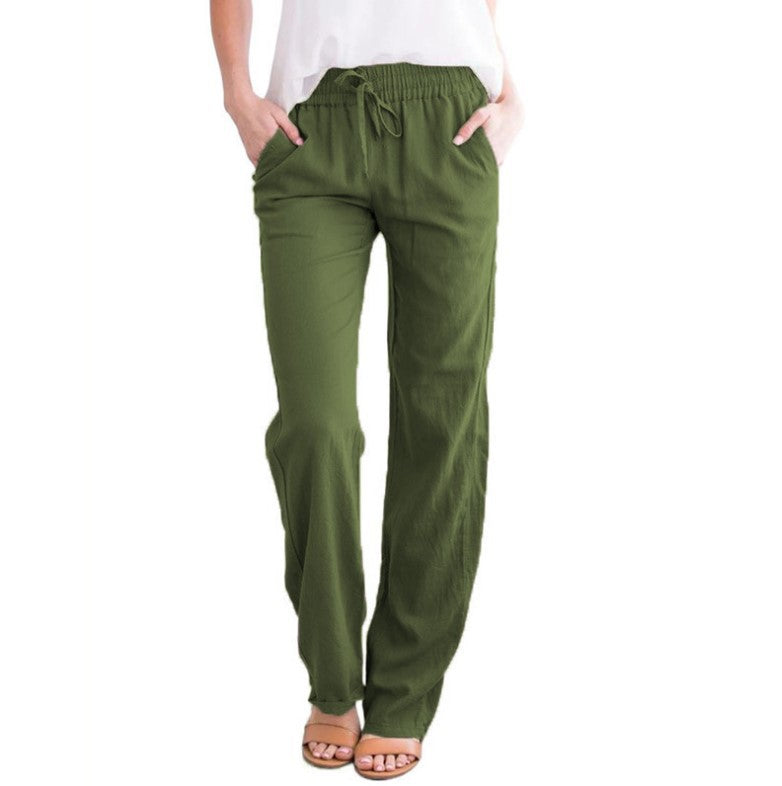 Wide Leg Trousers with Elastic Waistband