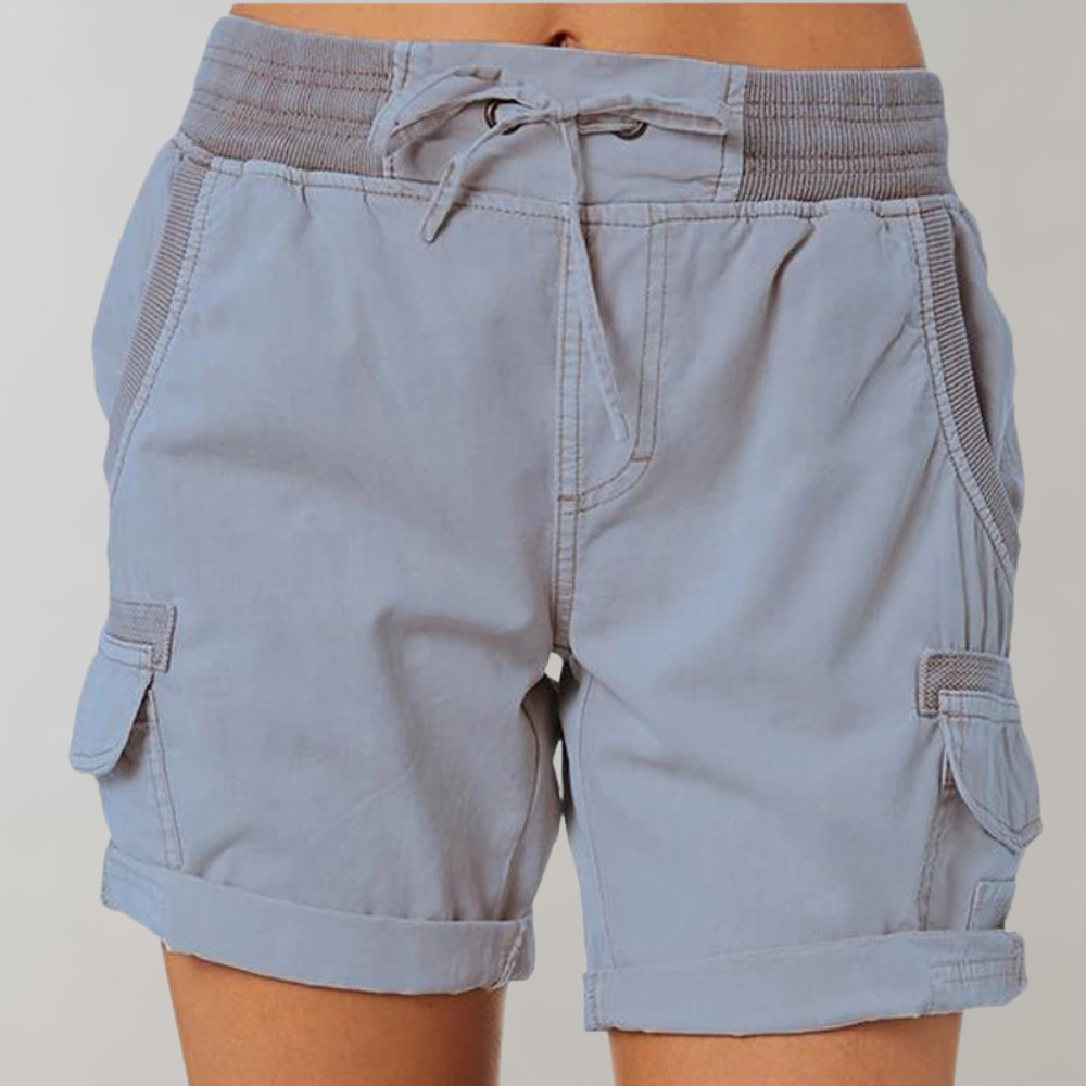 Women's High-Waist Cargo Shorts with Multi-Pockets Versatile