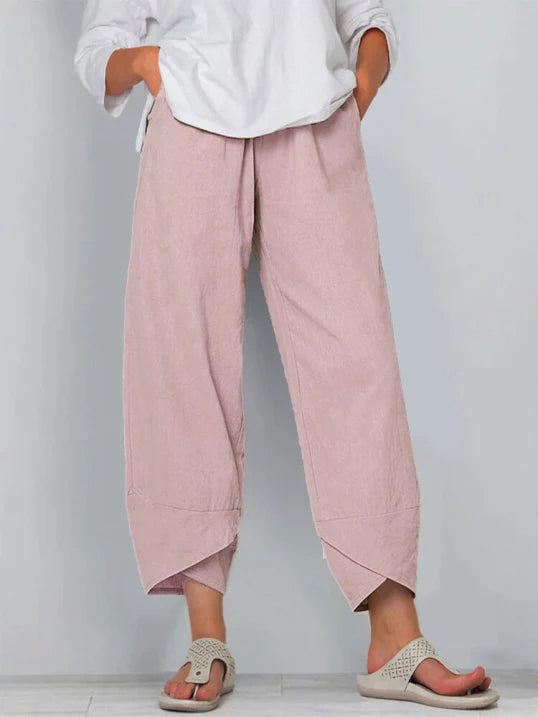 Women's Lightweight Cropped Pants with Tulip Hem for Effortless