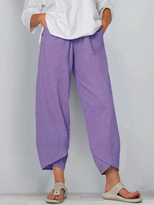 Women's Lightweight Cropped Pants with Tulip Hem for Effortless