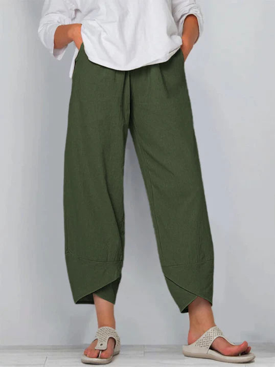 Women's Lightweight Cropped Pants with Tulip Hem for Effortless