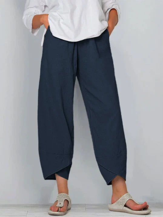Women's Lightweight Cropped Pants with Tulip Hem for Effortless