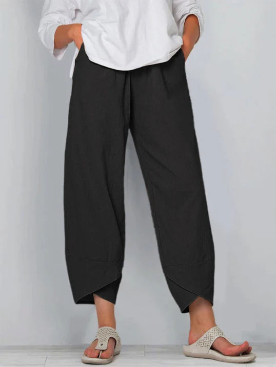 Women's Lightweight Cropped Pants with Tulip Hem for Effortless