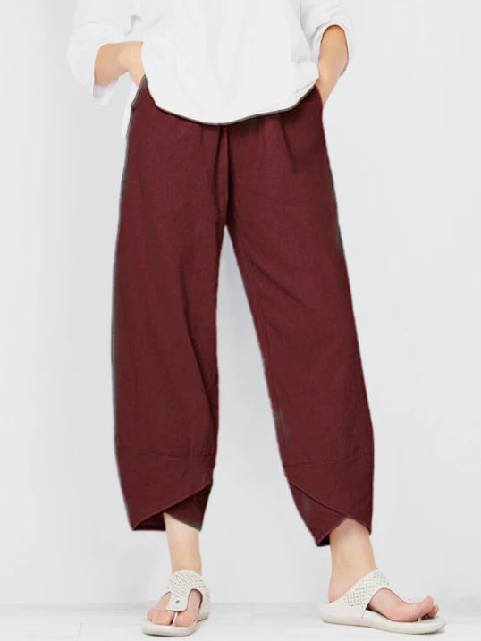 Women's Lightweight Cropped Pants with Tulip Hem for Effortless