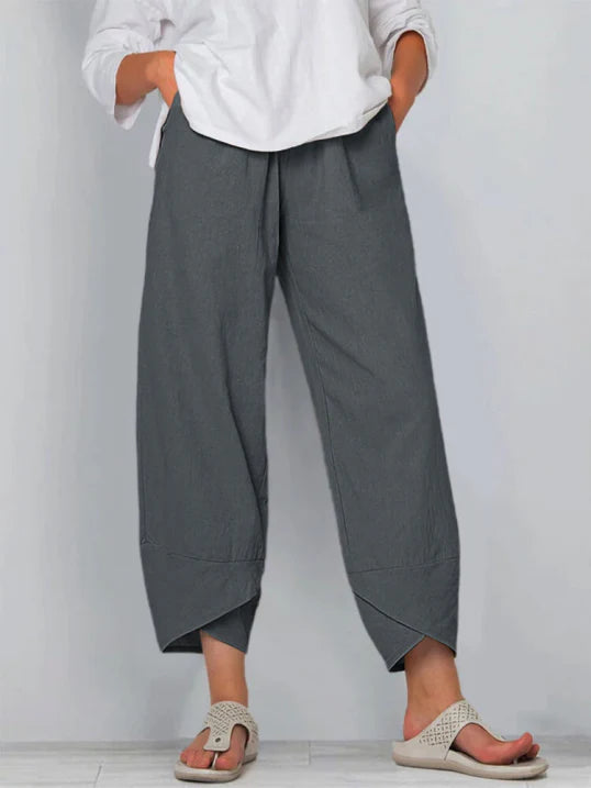 Women's Lightweight Cropped Pants with Tulip Hem for Effortless