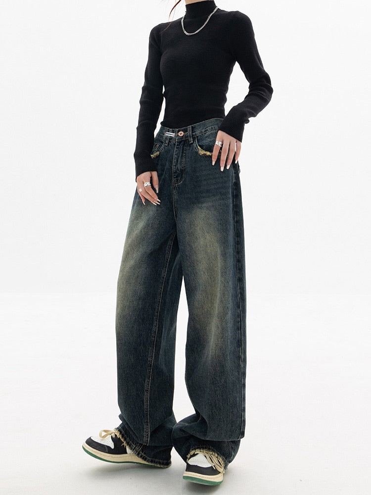 Women's Wide Leg Jeans with High Waist & Loose Fit Versatile