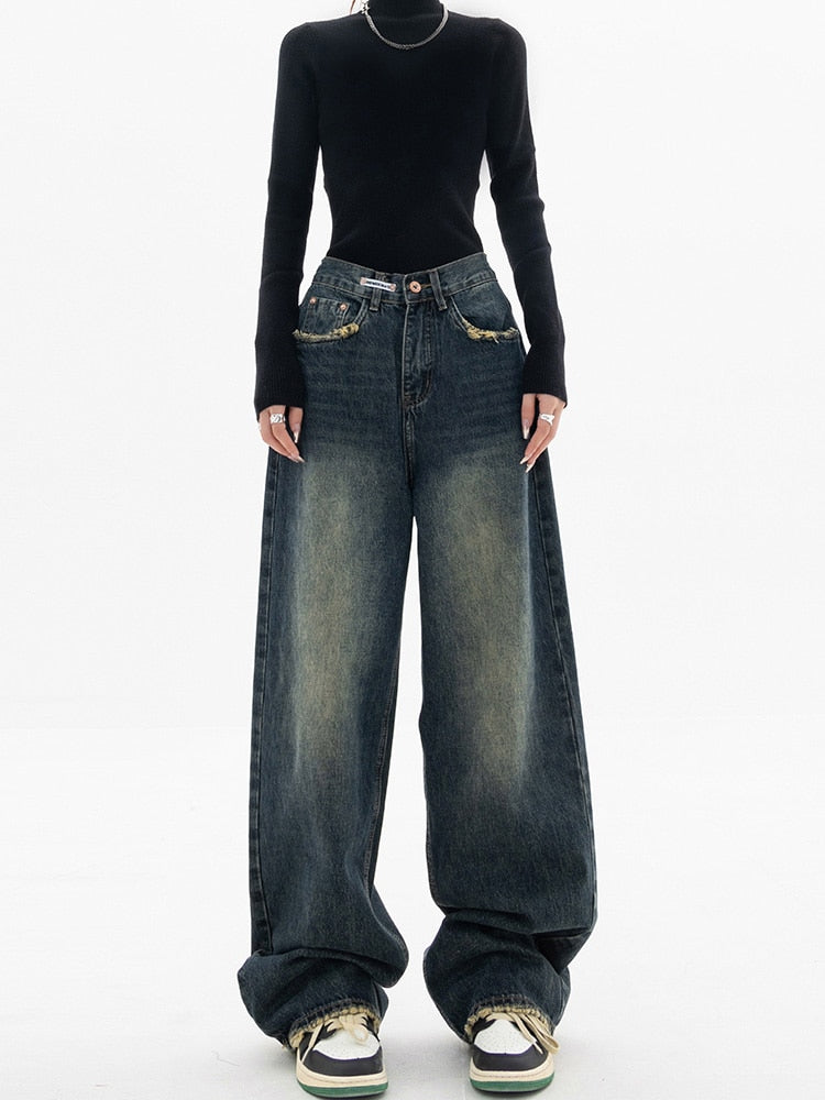 Women's Wide Leg Jeans with High Waist & Loose Fit Versatile