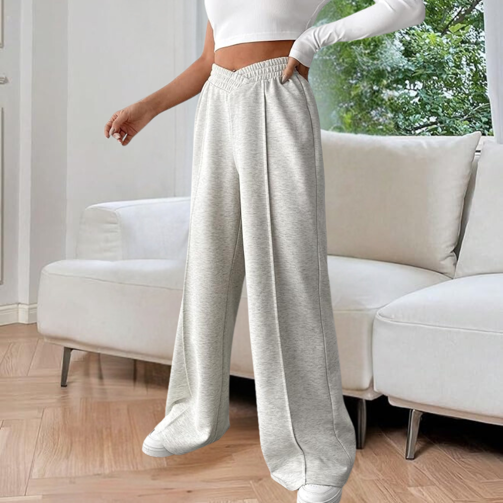 Women's Wide Leg Sweatpants with Stretch Fabric Flattering